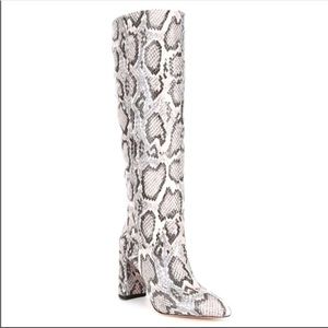 Antonio Melani snake print leather knee high boots. Size 11. “LIKE NEW”